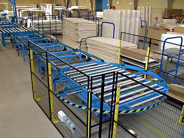 Produktionslinje til madrasser / Production line for mattresses