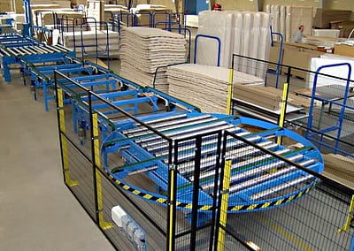 Produktionslinje til madrasser / Production line for mattresses